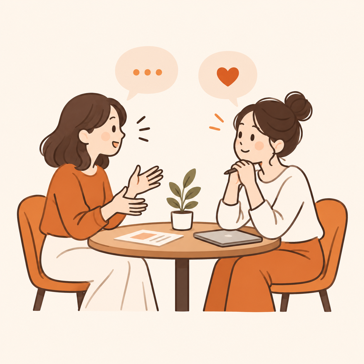 お客様の話を丁寧に聞くイメージ