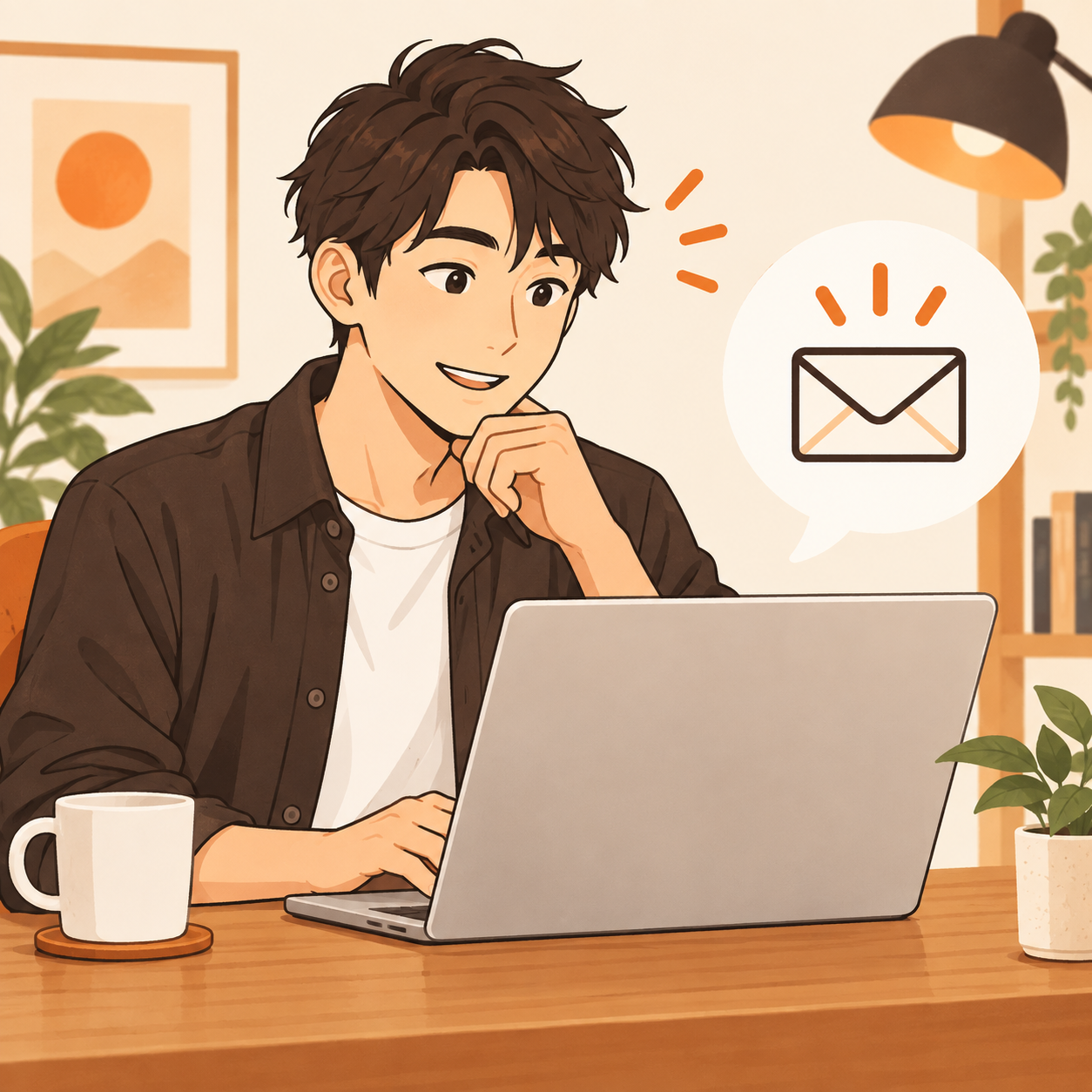 お問い合わせを確認するWebデザイナー